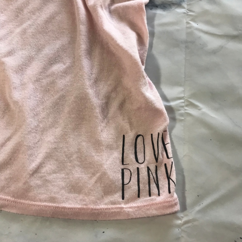 Victoria's Secret PINK Light Pink Lace Back Tee - Picture 2 of 6